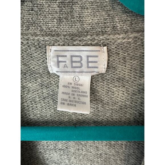 FABE Shetland Wool V Neck Cardigan Button Down Long Sleeve Sweater Small - Picture 4 of 7